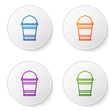 Beyaz arka planda yalıtılmış Renk Kovası simgesi. Simgeleri daire düğmelerine ayarlayın. Vektör İllüstrasyonu