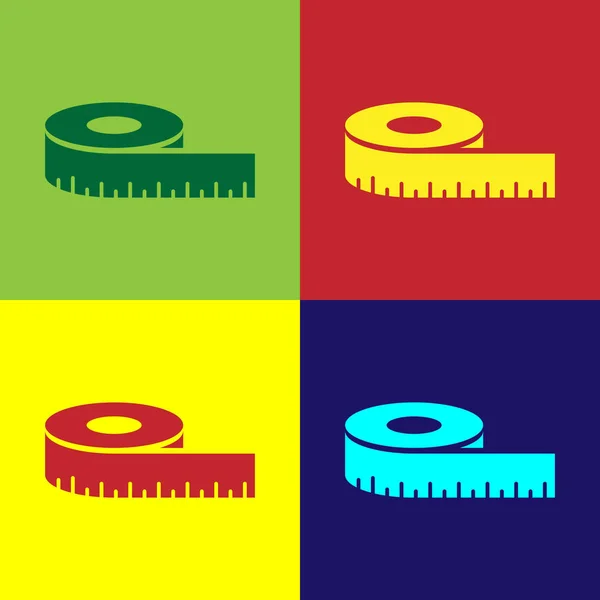 Color Icono de medida de cinta aislado en el fondo de color. Cinta métrica. Ilustración vectorial — Archivo Imágenes Vectoriales