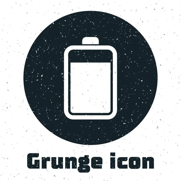 Grunge Battery icon isolated on white background. Vector Illustration — Stock Vector