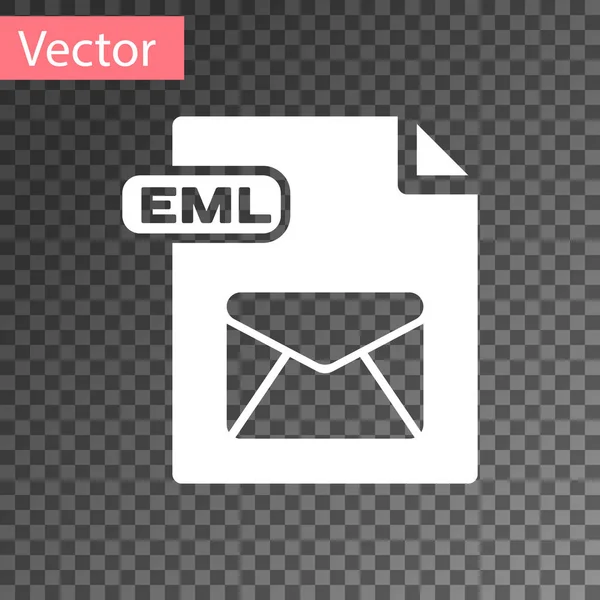 Documento de archivo EML blanco. Descargar icono del botón eml aislado sobre fondo transparente. Signatura EML. Ilustración vectorial — Vector de stock