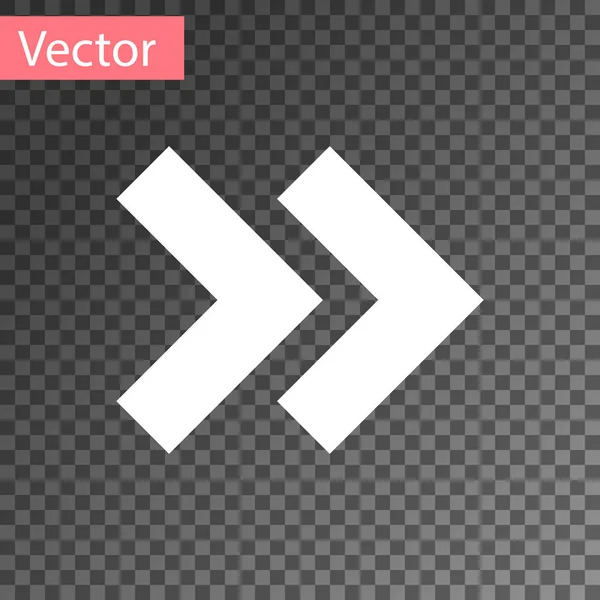 Ícone de seta branca isolado em fundo transparente. Direção Símbolo Arrowhead. Sinal do indicador de navegação. Ilustração vetorial — Vetor de Stock