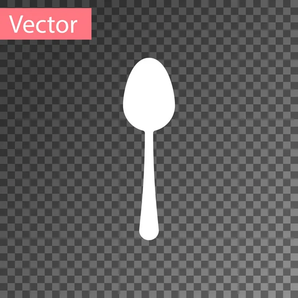 Icono de cuchara blanca aislado sobre fondo transparente. Utensil de cocina. Signo de cubertería. Ilustración vectorial — Vector de stock