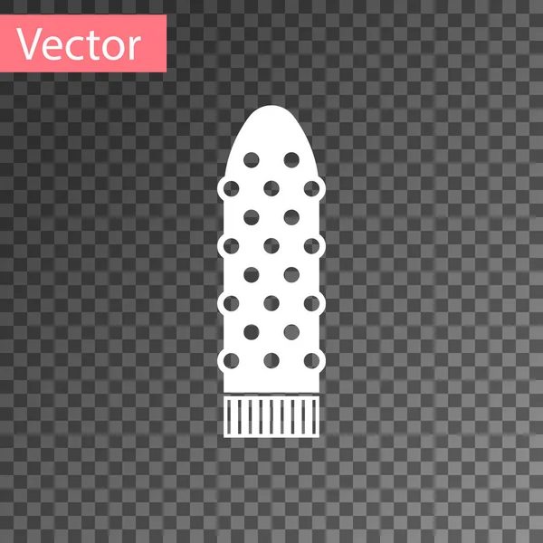 White Dildo vibrator for sex games icon isolated on transparent background. Sex toy for adult. Vaginal exercise machines for intimate. Vector Illustration — Stock vektor