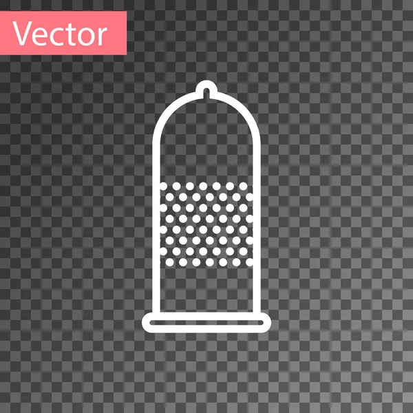 Белый презерватив безопасный секс значок изолирован на прозрачном фоне. Безопасный символ любви. Метод контрацепции для мужчин. Векторная миграция — стоковый вектор