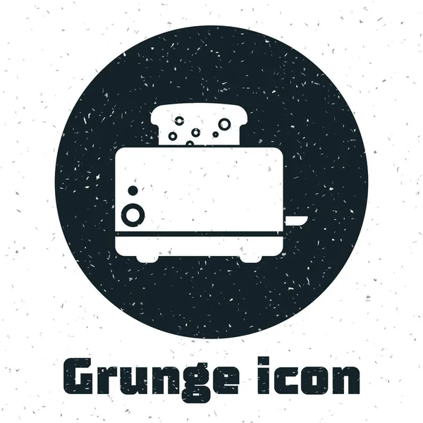 Tostadora Grunge con tostadas icono aislado sobre fondo blanco. Ilustración vectorial — Archivo Imágenes Vectoriales