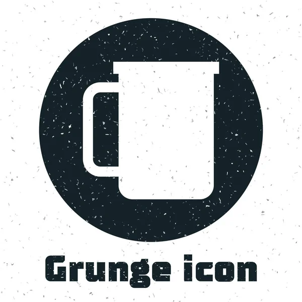 Grunge taza de café icono plano aislado sobre fondo blanco. Taza de té. Café caliente. Ilustración vectorial — Vector de stock