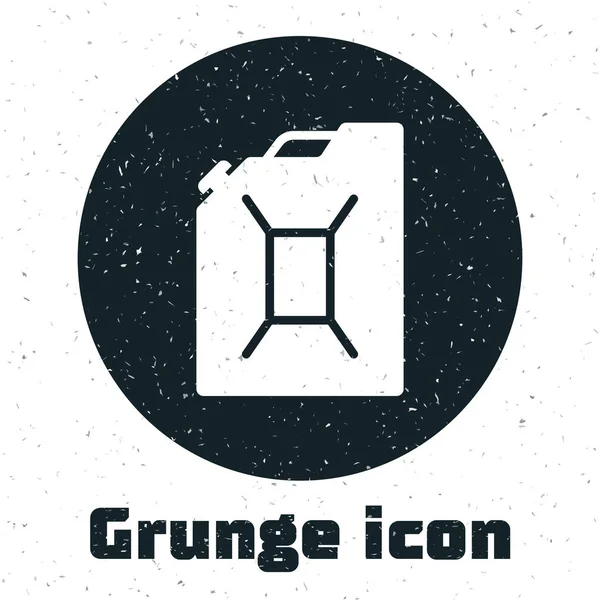 Grunge Canister pro benzinové ikony izolované na bílém pozadí. Ikona vznětového plynu. Vektorová ilustrace — Stockový vektor