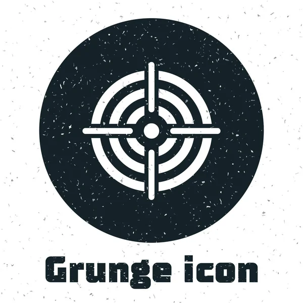 Grunge Target sport felvételi verseny ikon elszigetelt fehér háttérrel. Tiszta célpont számok lőtér vagy pisztoly forgatás. Vektoros illusztráció — Stock Vector