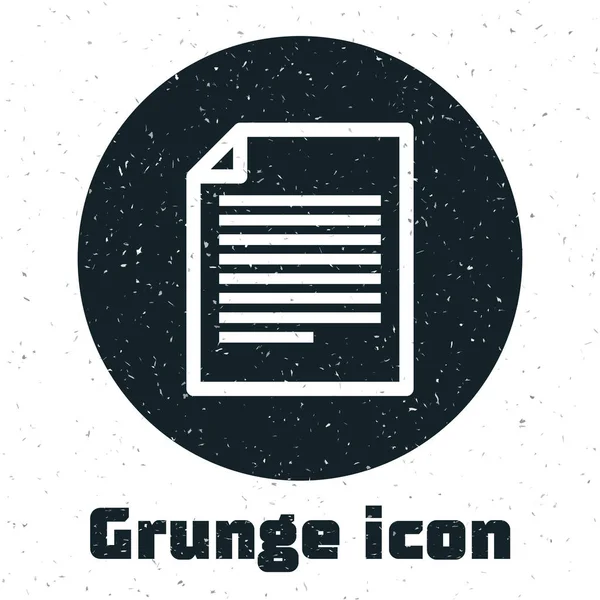 Grunge Document icon isolated on white background. File icon. Checklist icon. Business concept. Vector Illustration — Stock Vector