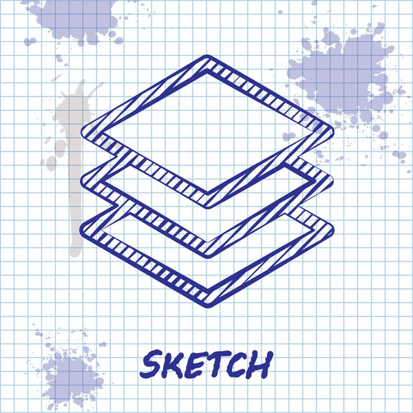 Linienebenen-Icon auf weißem Hintergrund skizzieren. Vektorillustration — Stockvektor