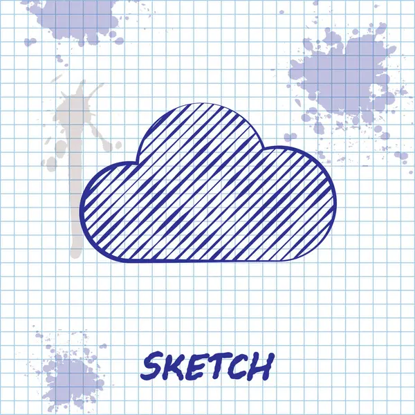 Sketch line Cloud icon isolated on white background. Vector Illustration — Stock Vector