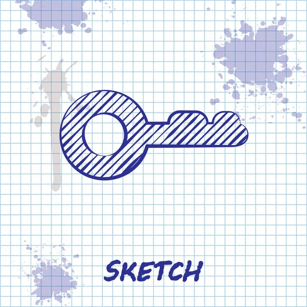 Sketch line Ícone chave isolado no fundo branco. Ilustração vetorial — Vetor de Stock