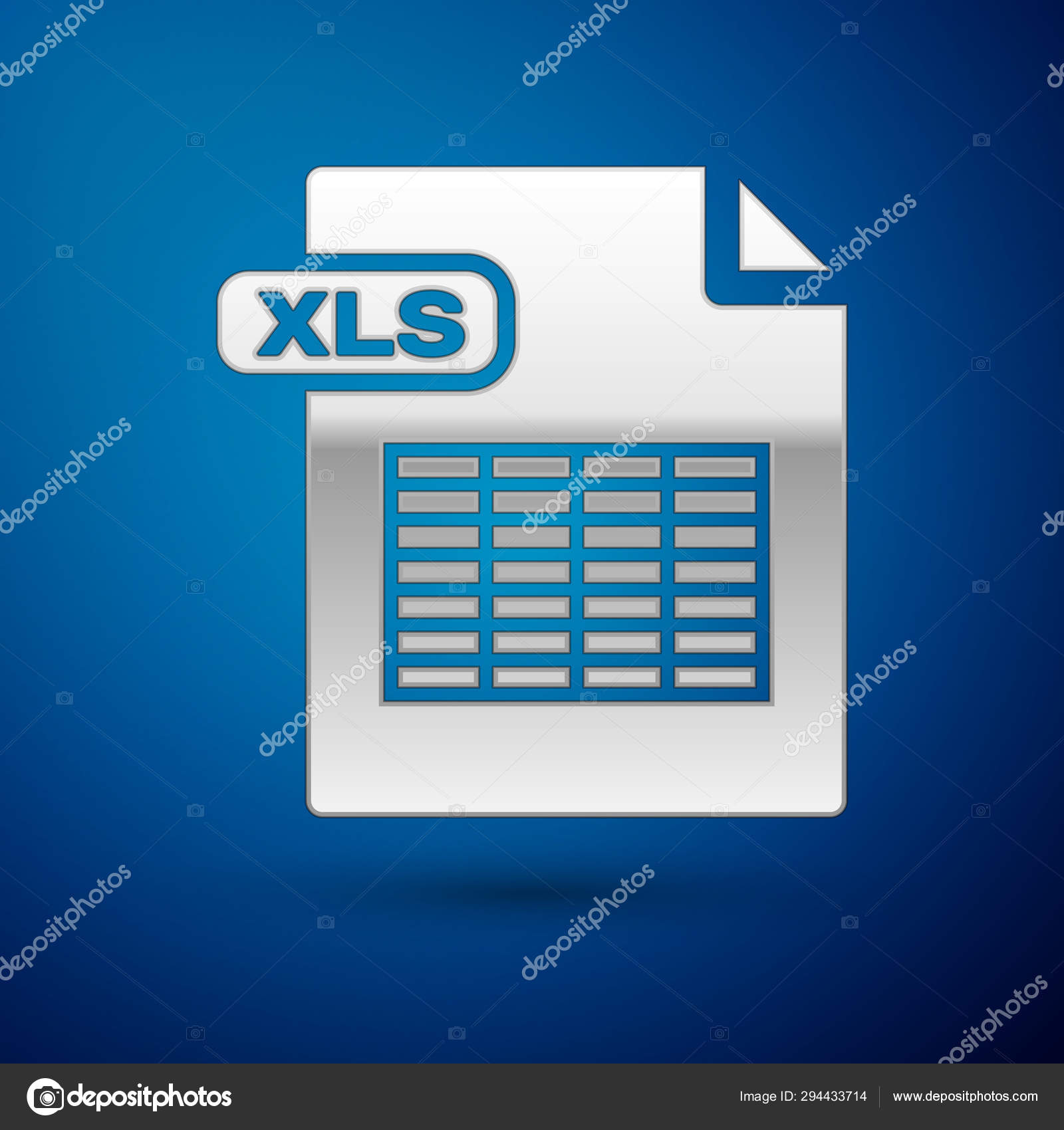 Silver Xls File Document Download Xls Button Icon Isolated On Blue Background Excel File Symbol Vector Illustration Vector Image By C Vectorvalera Gmail Com Vector Stock