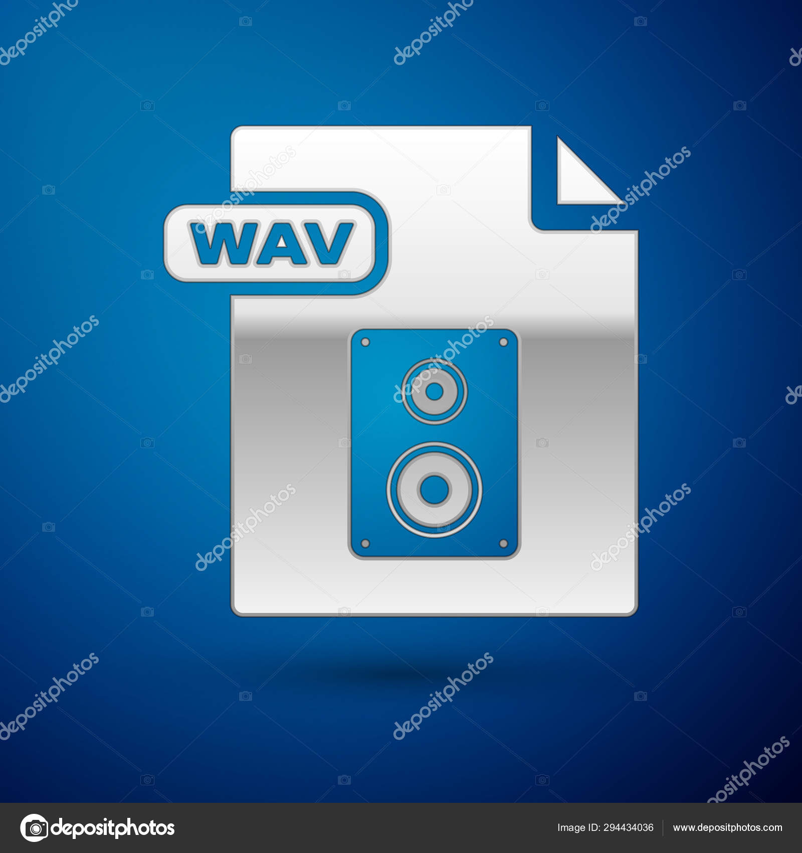 Documento De Archivo Silver Wav Descargar Icono De Boton De Wav