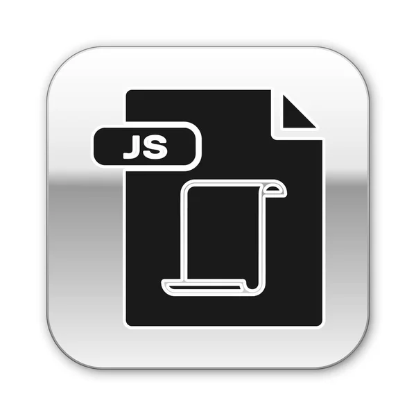 เอกสารแฟ้ม JS สีดํา ดาวน์โหลดไอคอนปุ่ม js ที่แยกจากพื้นหลังสีขาว สัญลักษณ์แฟ้ม JS ปุ่มสี่เหลี่ยมเงิน ภาพวาดเวกเตอร์ — ภาพเวกเตอร์สต็อก