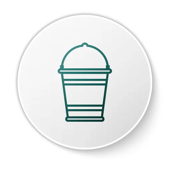 Icono de cubo verde aislado sobre fondo blanco. Botón círculo blanco. Ilustración vectorial — Archivo Imágenes Vectoriales