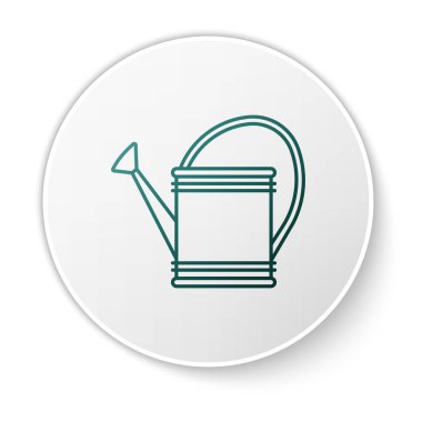 Yeşil Sulama beyaz arka planda izole simgesi olabilir. Sulama sembolü. Beyaz daire düğmesi. Vektör İllüstrasyonu