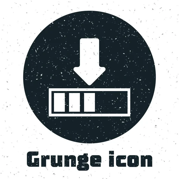 Grunge-Symbol isoliert auf weißem Hintergrund. Download in Arbeit. Fortschrittsbalken-Symbol. Vektorillustration — Stockvektor