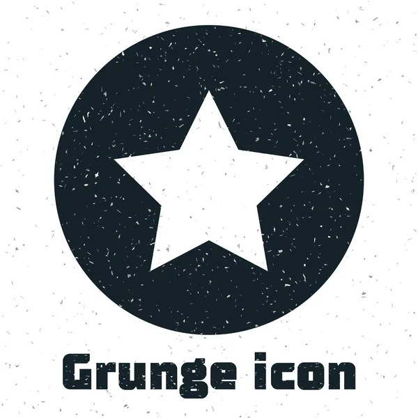 Icono Grunge Star aislado sobre fondo blanco. Favorito, mejor calificación, símbolo de premio. Ilustración vectorial — Archivo Imágenes Vectoriales