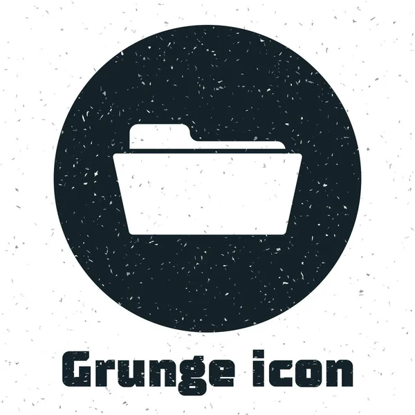 Grunge Folder icon isolated on white background. Vector Illustration — Stock Vector