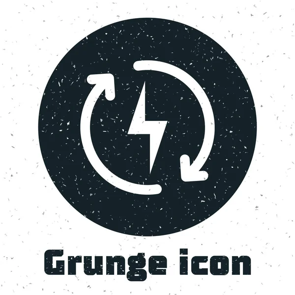 Grunge-Ikone isoliert auf weißem Hintergrund. elektrische Energie Zeichen. Vektorillustration — Stockvektor
