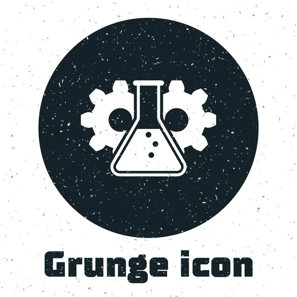 Grunge Bioengineering Ikone isoliert auf weißem Hintergrund. Element der Genetik und Bioengineering-Ikone. Biologie, Molekül, chemisches Symbol. Vektorillustration — Stockvektor