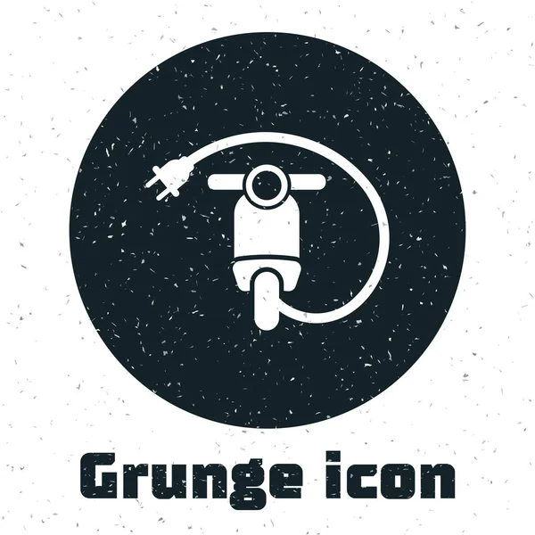 Grunge Icono de scooter eléctrico aislado sobre fondo blanco. Ilustración vectorial — Vector de stock