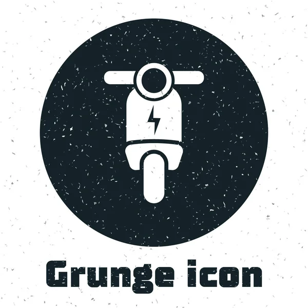 Grunge Electric scooter icon isolated on white background. Vector Illustration — Stock Vector