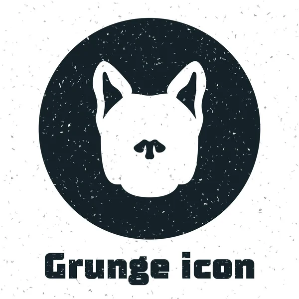 Icono Grunge Dog aislado sobre fondo blanco. Ilustración vectorial — Vector de stock