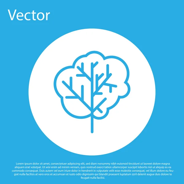 Blaues Baum-Symbol isoliert auf blauem Hintergrund. Symbol Wald. Weißer Kreis-Knopf. Vektorillustration — Stockvektor