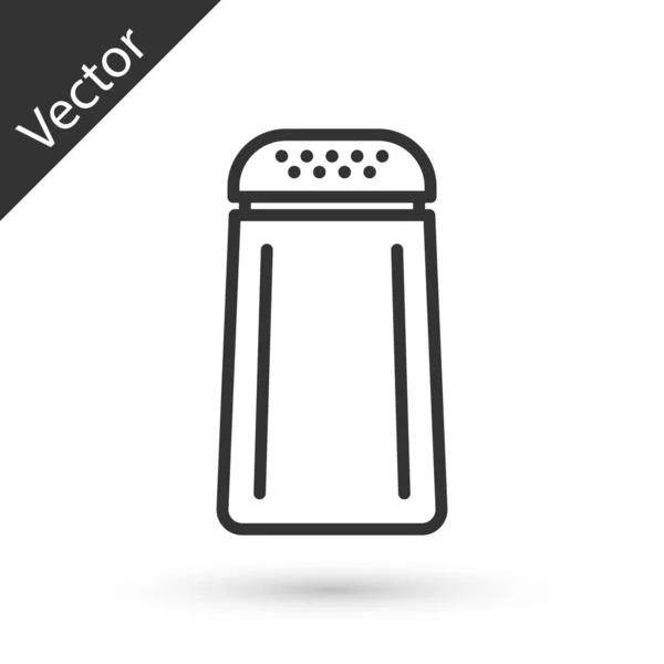 Grey Salt and pepper icon isolated on white background. Cooking spices. Vector Illustration — Stock Vector