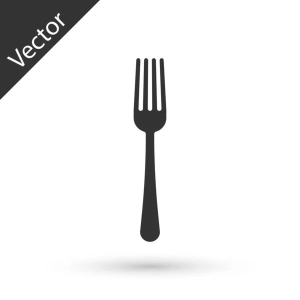Grey Fork icon isolated on white background. Cutlery symbol. Vector Illustration — Stock Vector