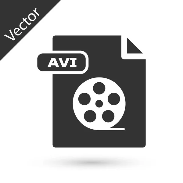 Documento de archivo AVI gris. Descargar icono de botón avi aislado sobre fondo blanco. Signatura de archivo AVI. Ilustración vectorial — Vector de stock