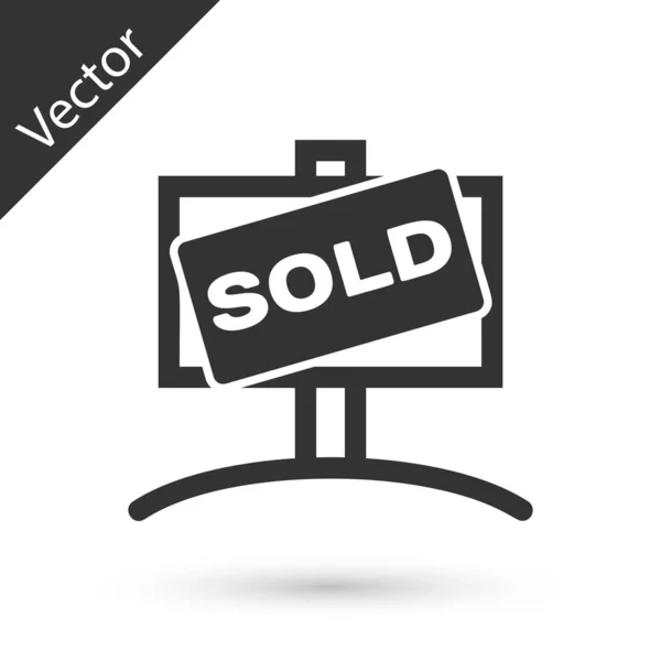 Grau Hängeschild mit Text Verkauft Symbol isoliert auf weißem Hintergrund. Verkauft Aufkleber. Ausverkauftes Schild. Vektorillustration — Stockvektor