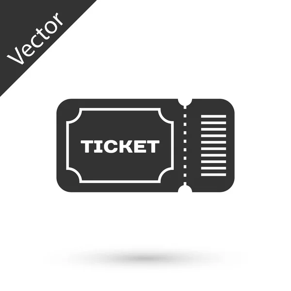 Icono de ticket gris aislado sobre fondo blanco. Ilustración vectorial — Vector de stock