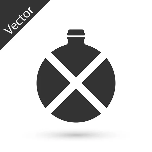 Graue Mensa Wasserflasche Symbol isoliert auf weißem Hintergrund. touristische Flaschensymbol. Wasserverbrauch in der Kampagne. Vektorillustration — Stockvektor