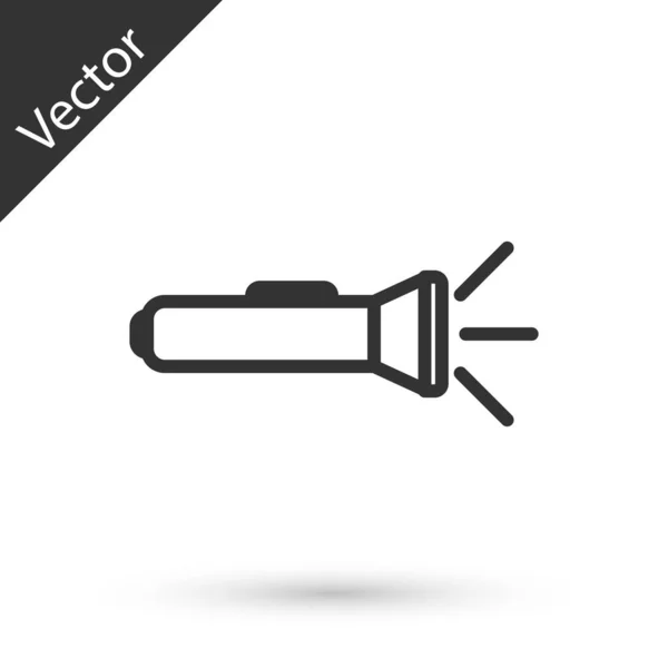 Grey Flashlight icon isolated on white background. Vector Illustration — Stock Vector