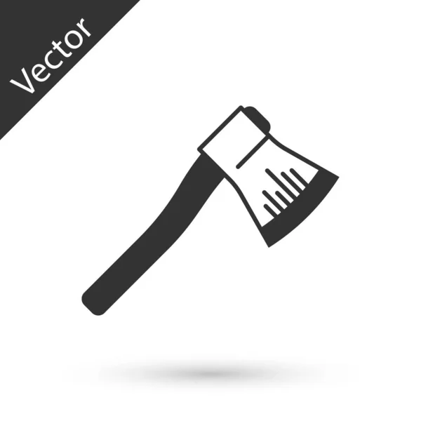Icono de hacha de madera gris aislado sobre fondo blanco. Hacha de leñador. Ilustración vectorial — Vector de stock