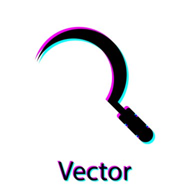 Siyah Orak simgesi beyaz arka plan üzerinde izole. Hasat kanca işareti. Vektör İllüstrasyonu