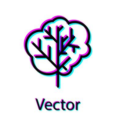 Beyaz arka planda yalıtılmış Siyah Ağaç simgesi. Orman sembolü. Vektör İllüstrasyonu