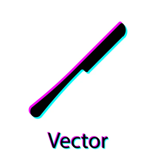 Black Knife Symbol isoliert auf weißem Hintergrund. Bestecksymbol vorhanden. Vektorillustration — Stockvektor