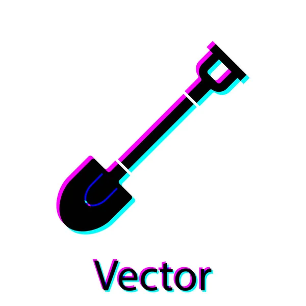 Svart trädgård spade ikonen isolerad på vit bakgrund. Trädgårdsskötsel verktyg. Verktyg för trädgårdsodling, jordbruk, jordbruk. Vektor illustration — Stock vektor
