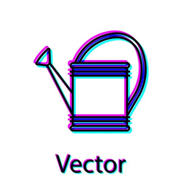Icono de la lata de riego negro aislado sobre fondo blanco. Símbolo de riego. Ilustración vectorial — Archivo Imágenes Vectoriales