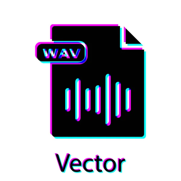 Schwarze wav-Datei Dokument. herunterladen wav-Taste Symbol isoliert auf weißem Hintergrund. wav waveform Audio-Dateiformat für digitale Audio Riff-Dateien. Vektorillustration — Stockvektor