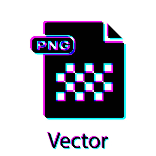 Documento de archivo PNG negro. Descargar icono del botón png aislado sobre fondo blanco. Símbolo de archivo PNG. Ilustración vectorial — Vector de stock