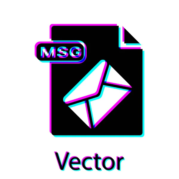 Documento de archivo MSG negro. Descargar icono del botón msg aislado sobre fondo blanco. MSG símbolo de archivo. Ilustración vectorial — Vector de stock