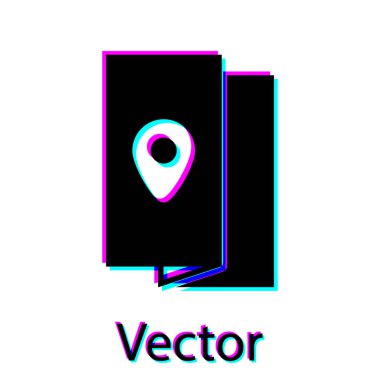 Siyah Kapak kitap seyahat rehberi simgesi beyaz arka plan üzerinde izole. Vektör İllüstrasyonu