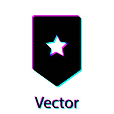 Siyah Chevron simgesi beyaz arka plan üzerinde izole. Askeri rozet işareti. Vektör İllüstrasyonu