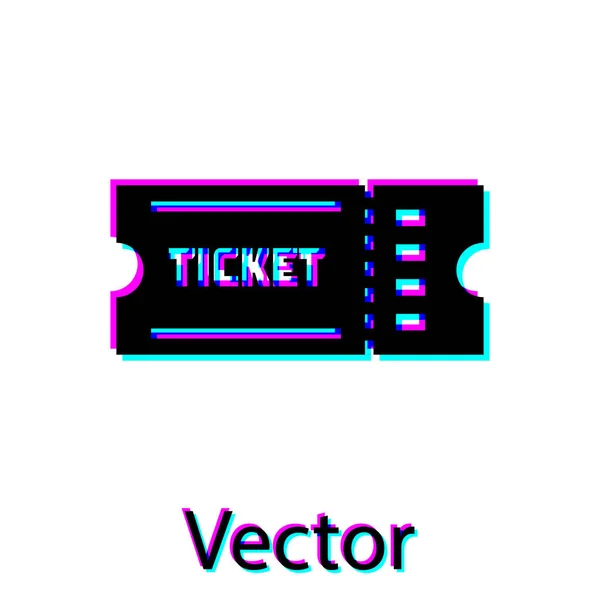 Icono de billete negro aislado sobre fondo blanco. Ilustración vectorial — Vector de stock