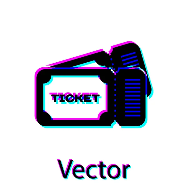 Icône Black Ticket isolée sur fond blanc. Illustration vectorielle — Image vectorielle